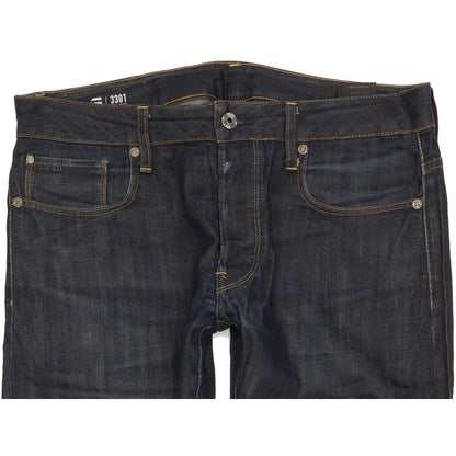 G-Star 3301 Men Navy Straight Slim Jeans W34 L31