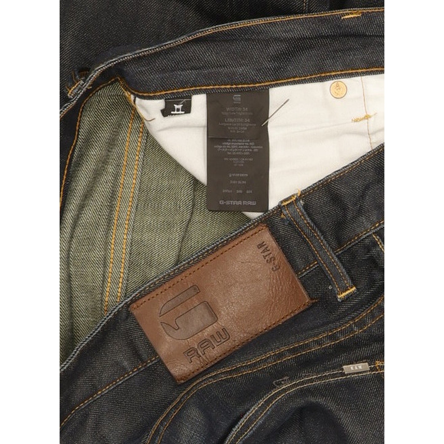 G-Star 3301 Men Navy Straight Slim Jeans W34 L31