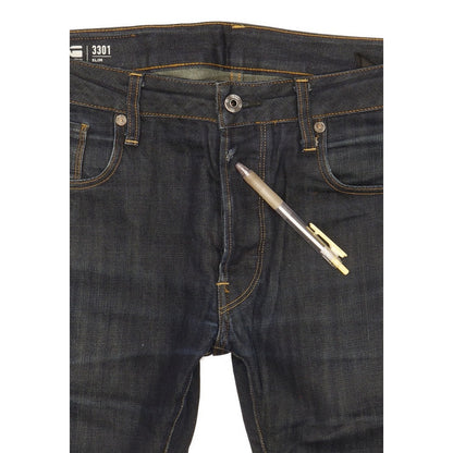 G-Star 3301 Men Navy Straight Slim Jeans W34 L31
