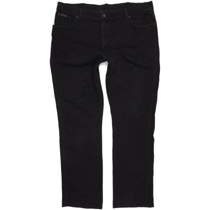 Wrangler Texas Men Black Straight Regular Stretch Jeans W42 L34