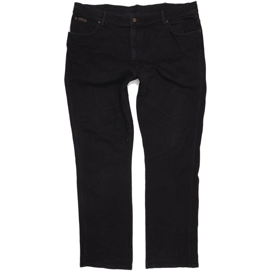 Wrangler Texas Men Black Straight Regular Stretch Jeans W42 L34