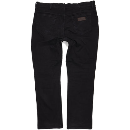 Wrangler Texas Men Black Straight Regular Stretch Jeans W42 L34