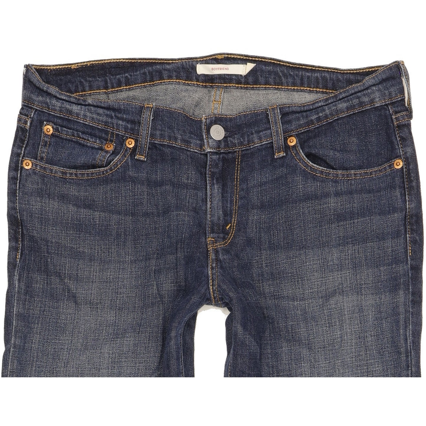 Levi's Women Blue Tapered Relaxed Boyfriend Stretch Jeans W29 L28