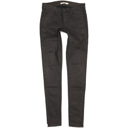Levi's 710 Super Women Black Skinny Slim Stretch Jeans W25 L31