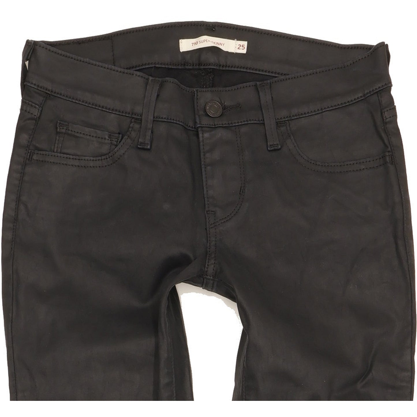 Levi's 710 Super Women Black Skinny Slim Stretch Jeans W25 L31