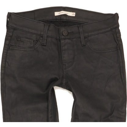 Levi's 710 Super Women Black Skinny Slim Stretch Jeans W25 L31