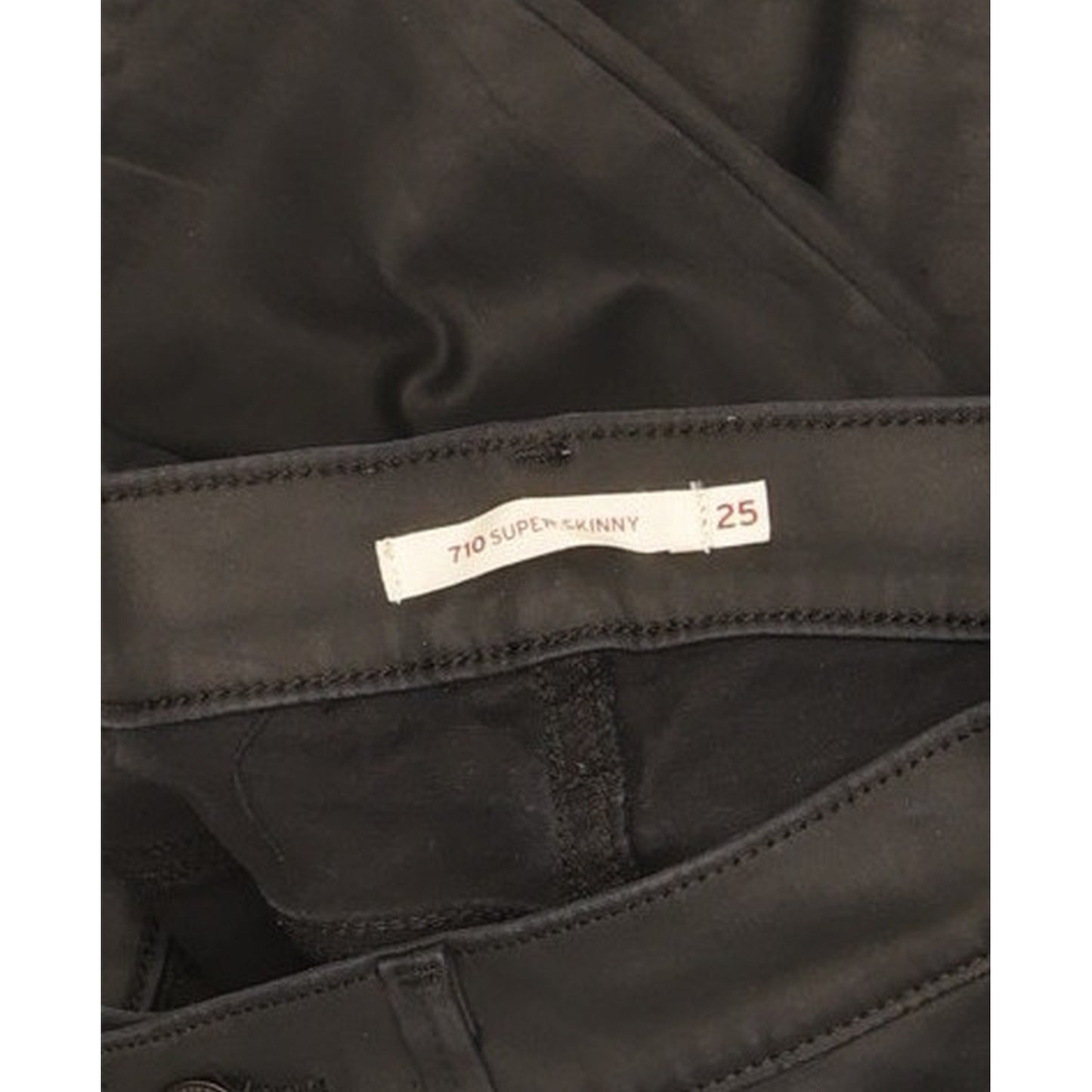 Levi's 710 Super Women Black Skinny Slim Stretch Jeans W25 L31