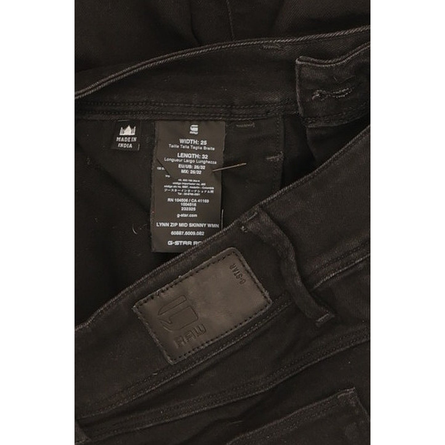 G-Star Lynn Women Black Skinny Slim Stretch Jeans W25 L32