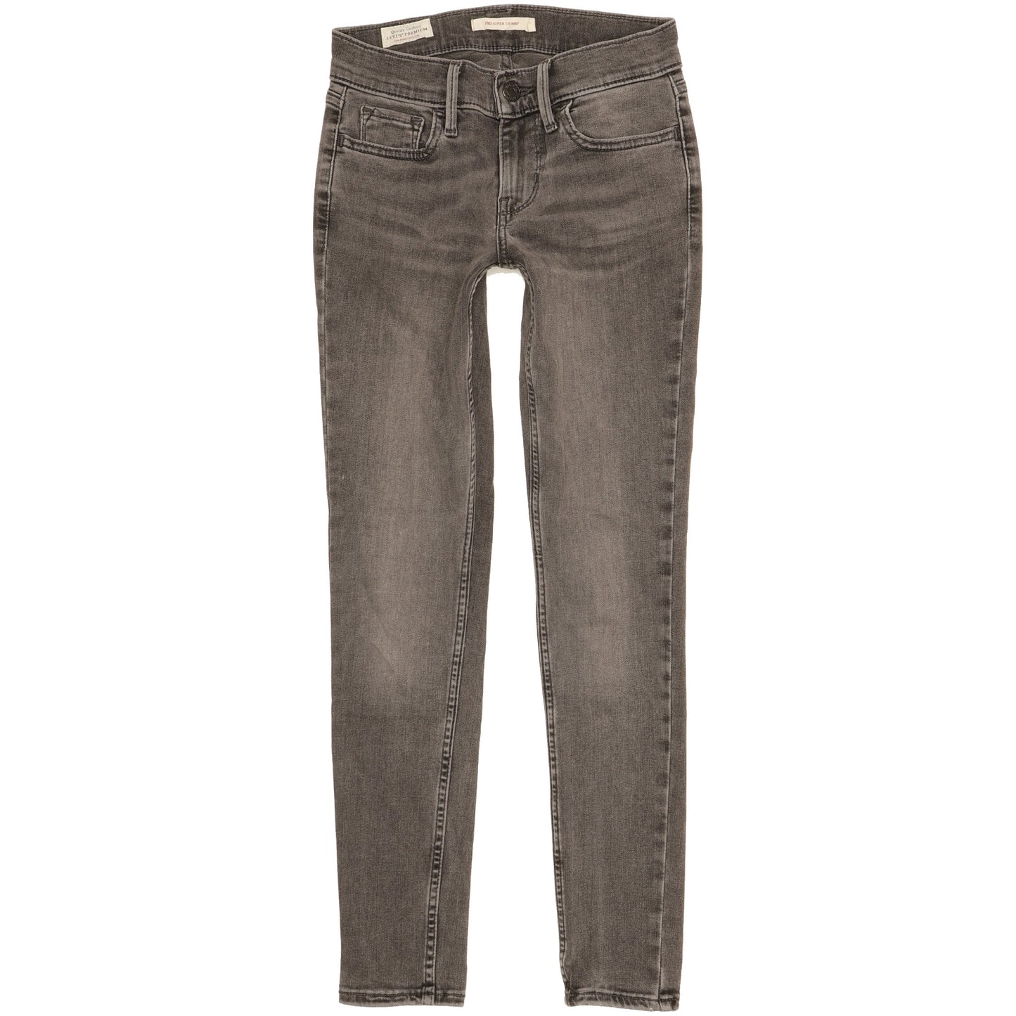 Levi's 710 Super Men Grey Skinny Slim Stretch Jeans W24 L27