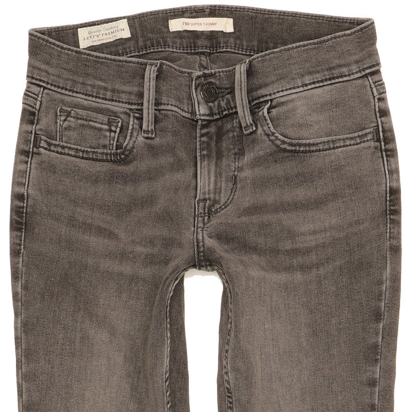 Levi's 710 Super Men Grey Skinny Slim Stretch Jeans W24 L27