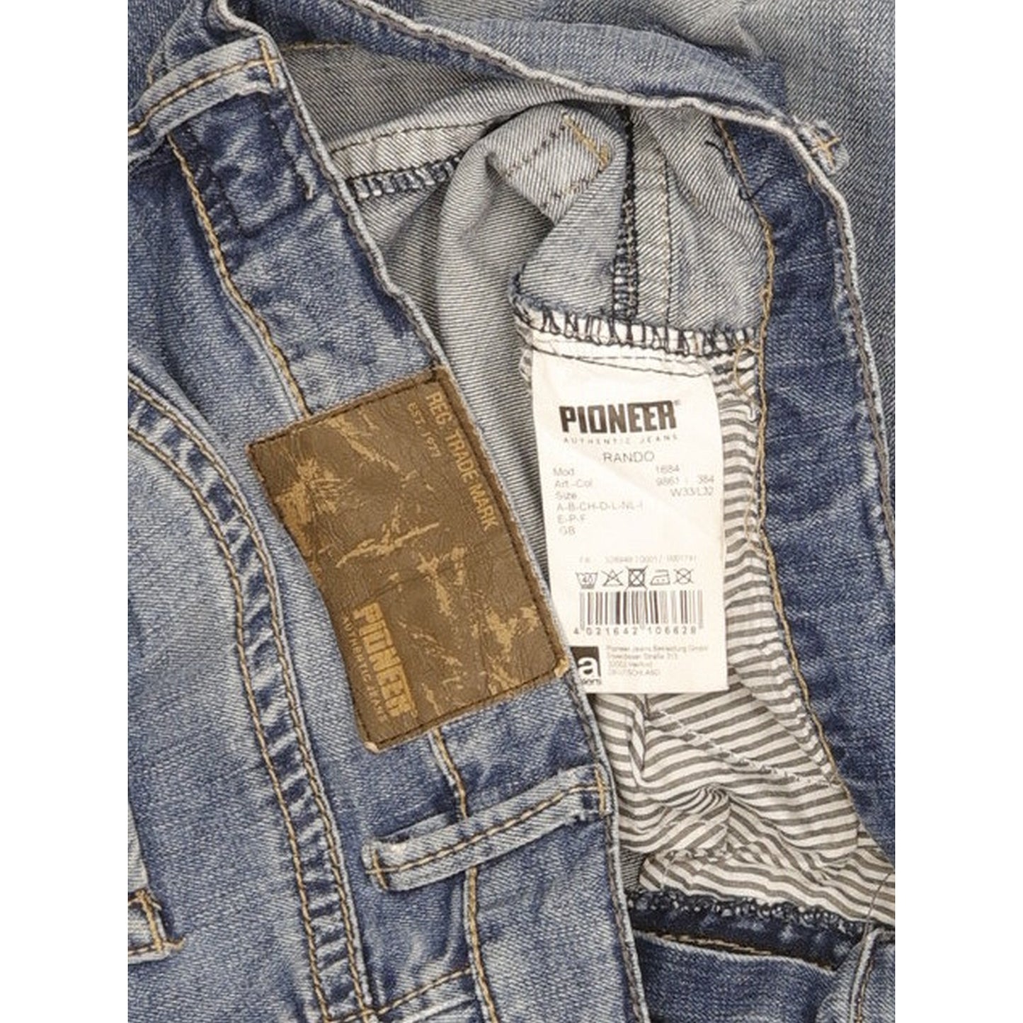 Pioneer Rando Men Blue Straight Regular Stretch Jeans W33 L30