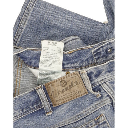 Wrangler Durable Quality Men Blue Straight Regular Jeans W33 L32
