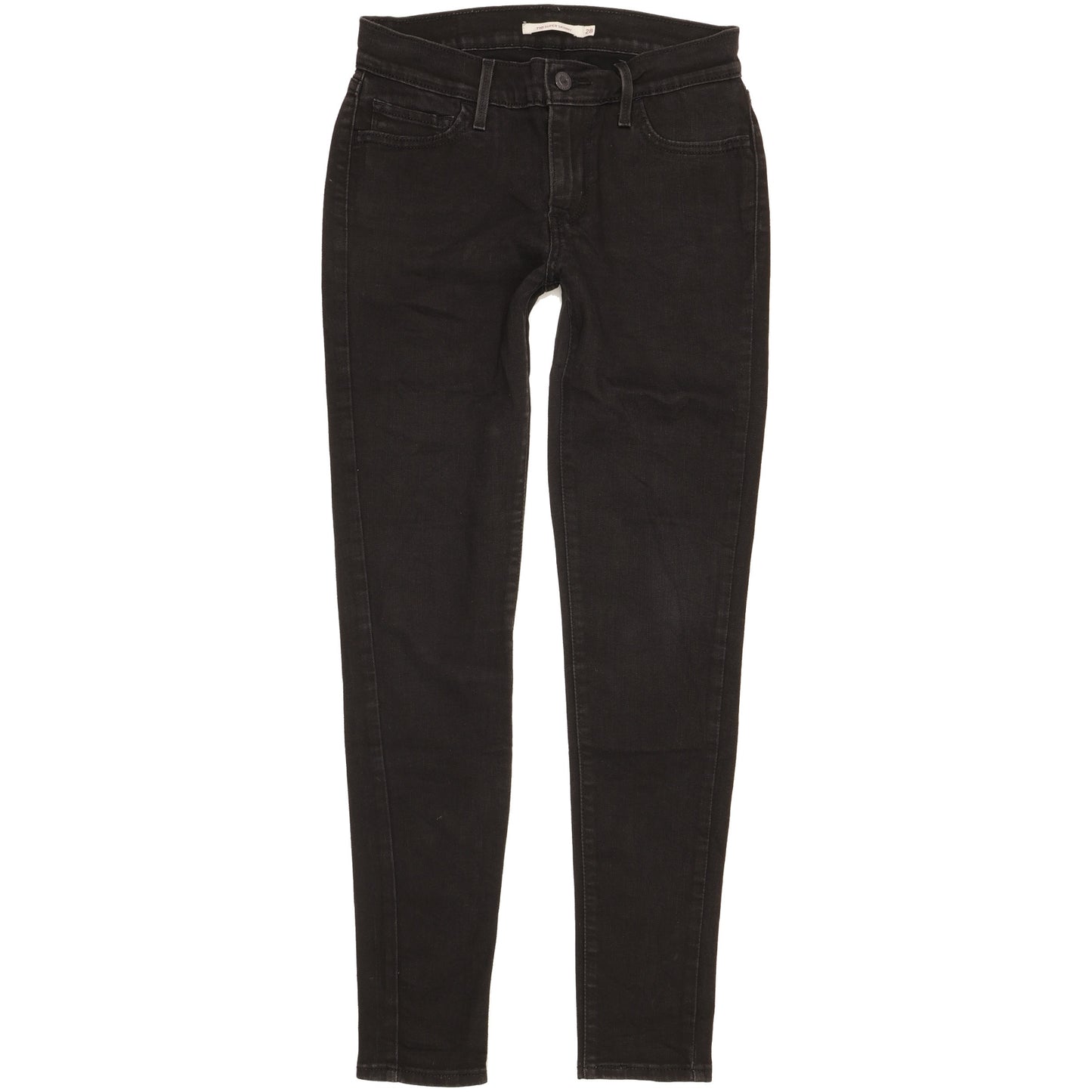 Levi's 710 Super Women Black Skinny Slim Stretch Jeans W28 L29