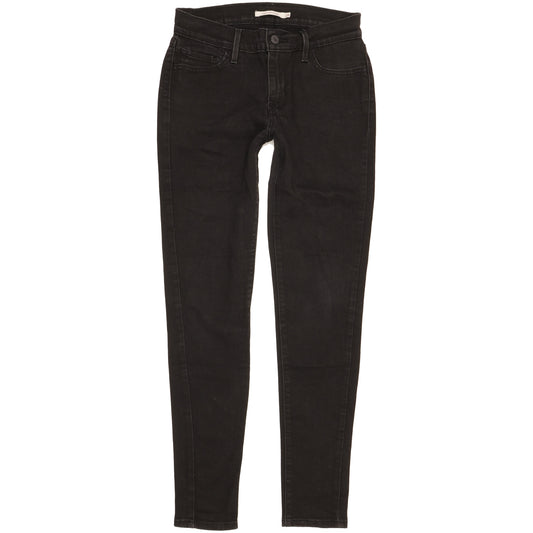 Levi's 710 Super Women Black Skinny Slim Stretch Jeans W28 L29