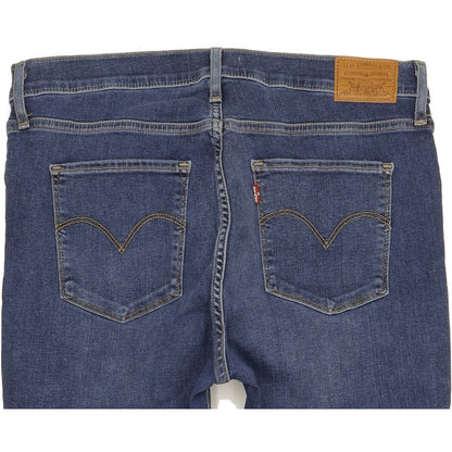 Levi's 724 Blue Straight Slim Stretch Jeans High Waisted W32 L29