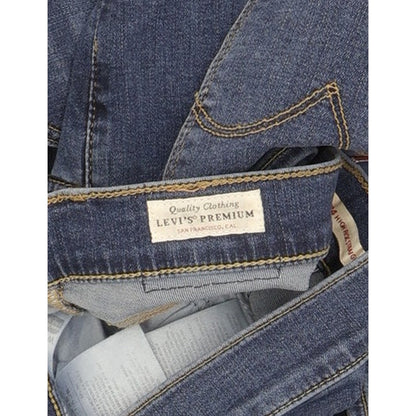Levi's 724 Blue Straight Slim Stretch Jeans High Waisted W32 L29