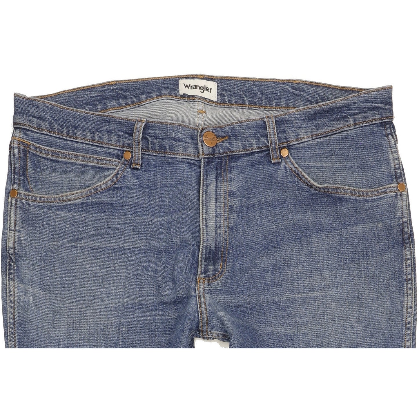 Wrangler Greensboro Men Blue Straight Regular Stretch Jeans W38 L27