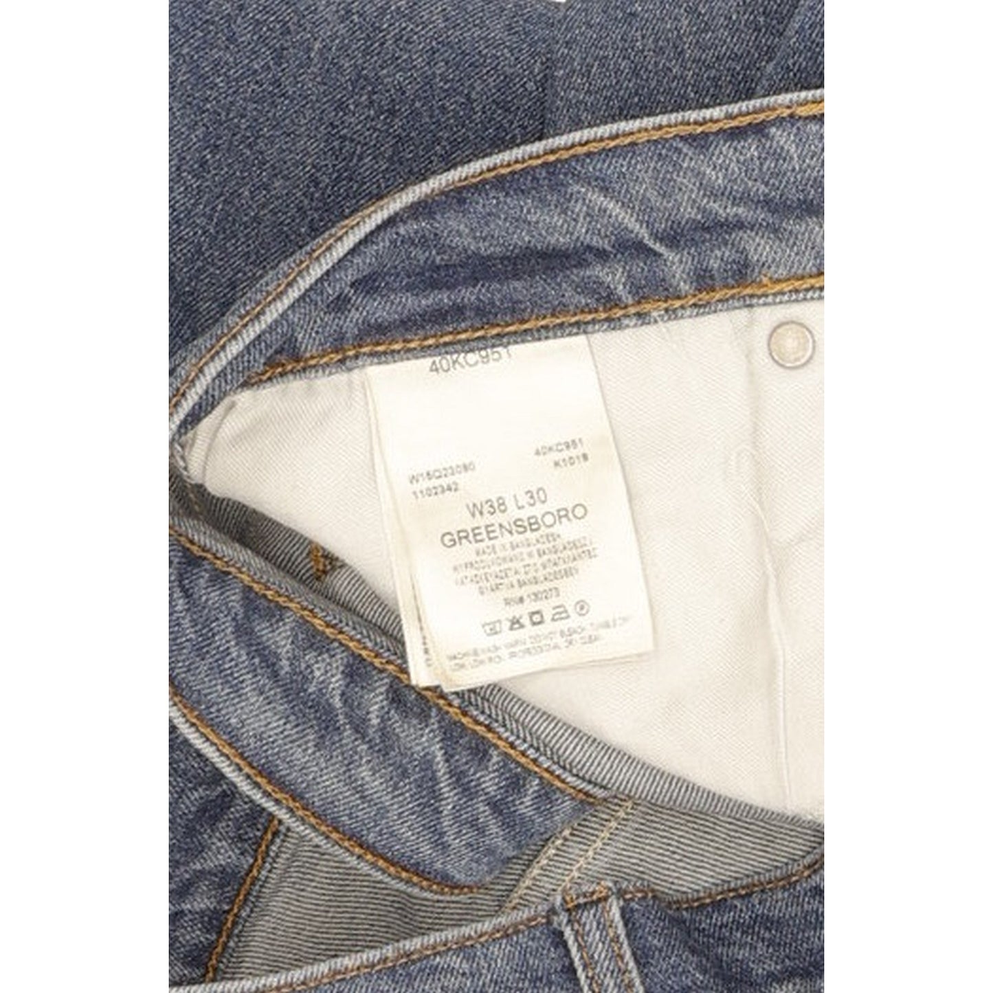 Wrangler Greensboro Men Blue Straight Regular Stretch Jeans W38 L27