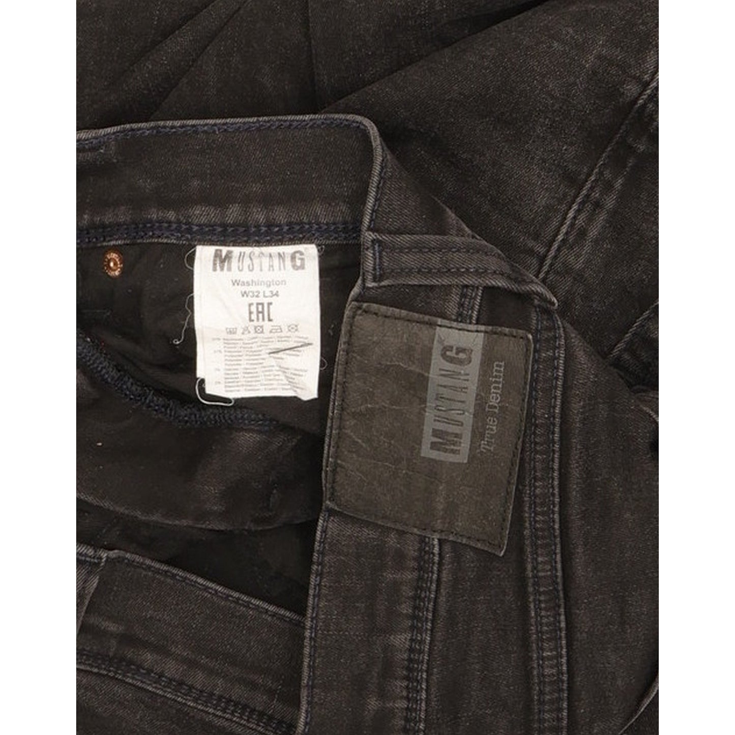 Mustang Washington Men Black Straight Regular Jeans W32 L32