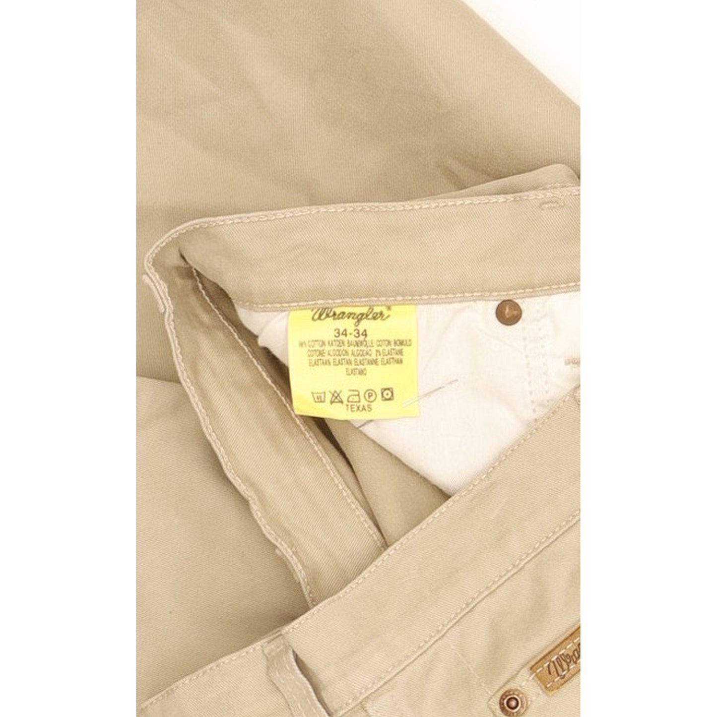 Wrangler Texas Men Beige Straight Regular Stretch Jeans W34 L34