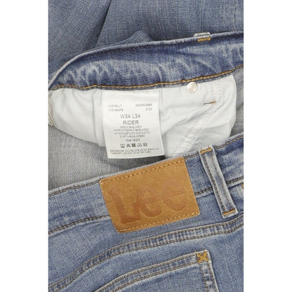Lee Rider Men Blue Straight Regular Stretch Jeans W34 L32