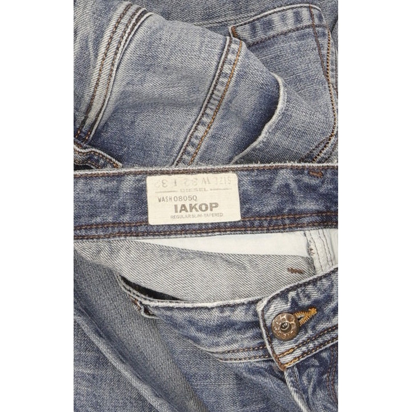 Diesel Iakop 0805Q Men Blue Tapered Slim Jeans W32 L32