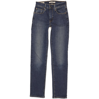 Levi's 724 Women Blue Straight Slim Stretch Jeans W25 L30