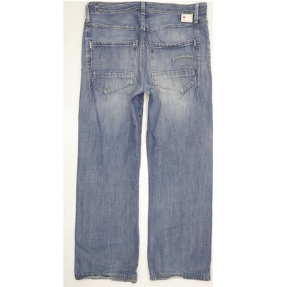 G-Star New Locker Men Blue Straight Regular Jeans W34 L30