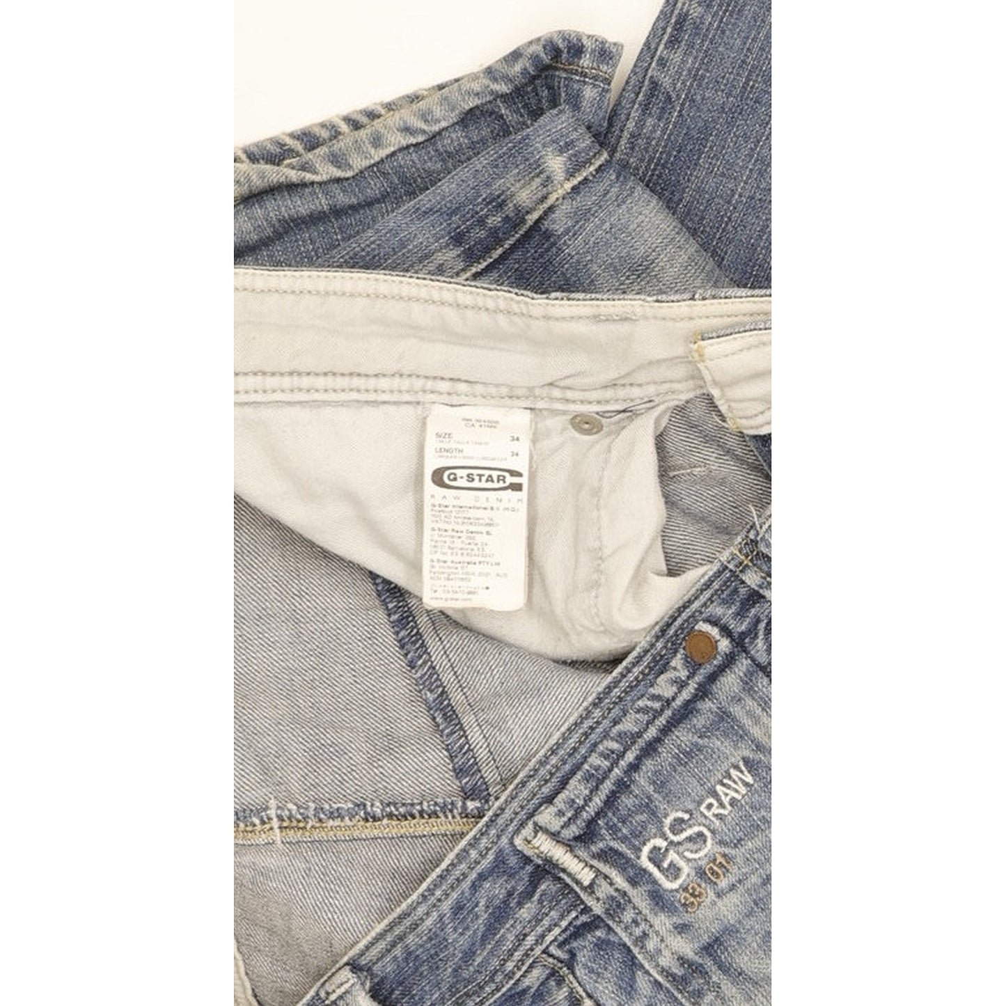 G-Star New Locker Men Blue Straight Regular Jeans W34 L30