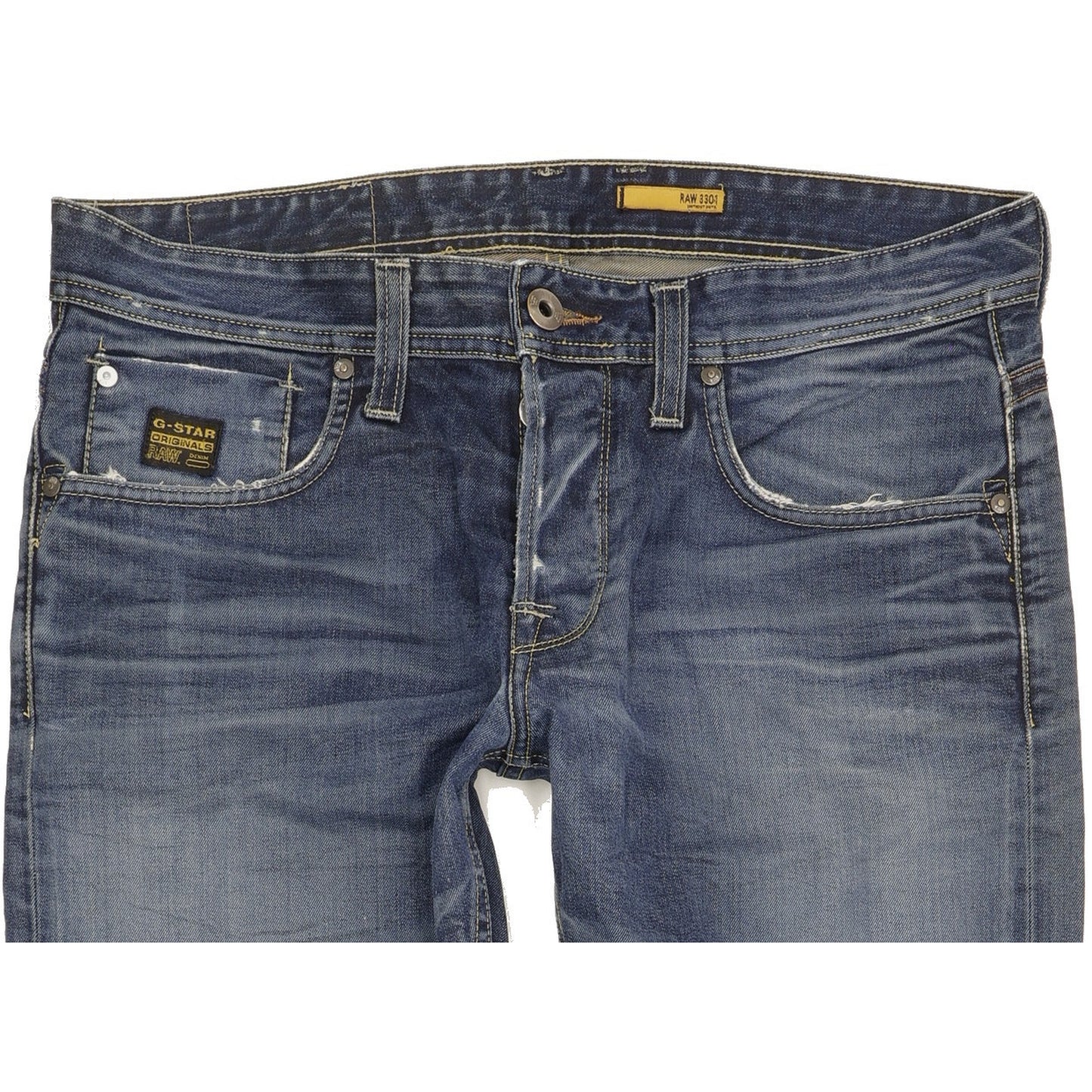 G-Star 3301 Men Blue Straight Regular Jeans W34 L32