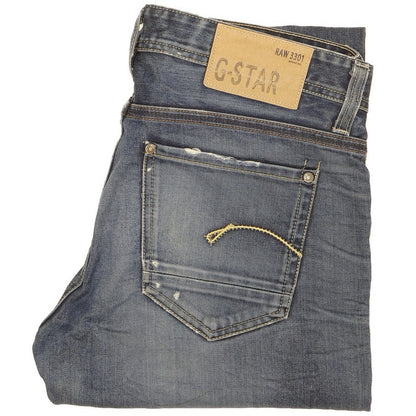 G-Star 3301 Men Blue Straight Regular Jeans W34 L32