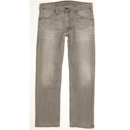 Levi's 504 Men Grey Straight Regular Stretch Jeans W33 L29