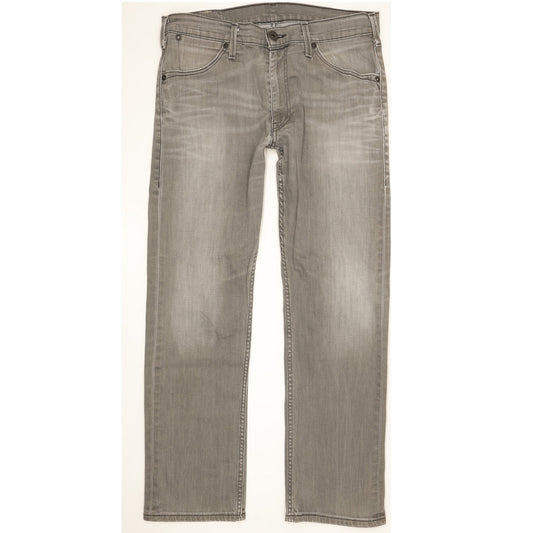 Levi's 504 Men Grey Straight Regular Stretch Jeans W33 L29