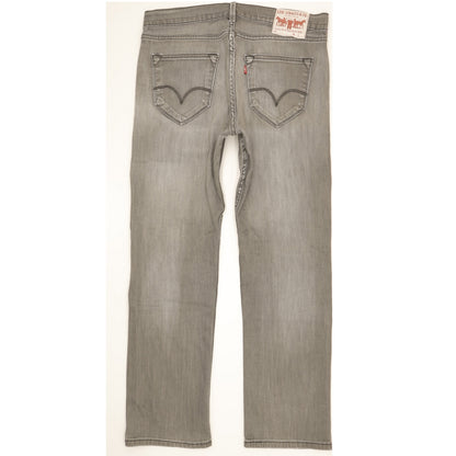 Levi's 504 Men Grey Straight Regular Stretch Jeans W33 L29