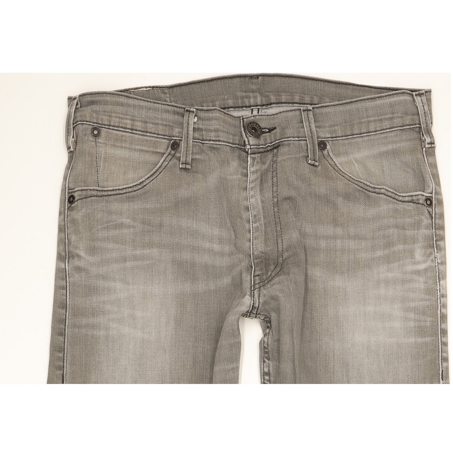 Levi's 504 Men Grey Straight Regular Stretch Jeans W33 L29
