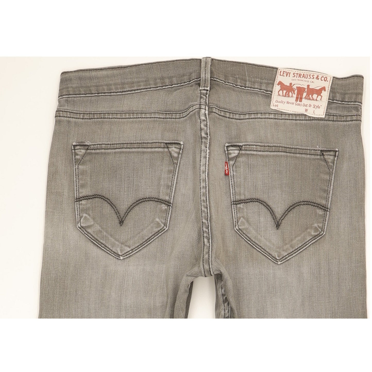 Levi's 504 Men Grey Straight Regular Stretch Jeans W33 L29