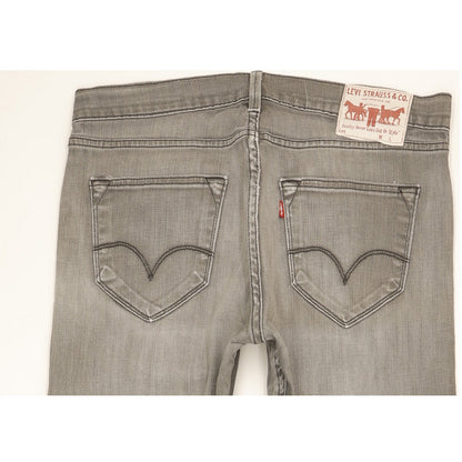 Levi's 504 Men Grey Straight Regular Stretch Jeans W33 L29