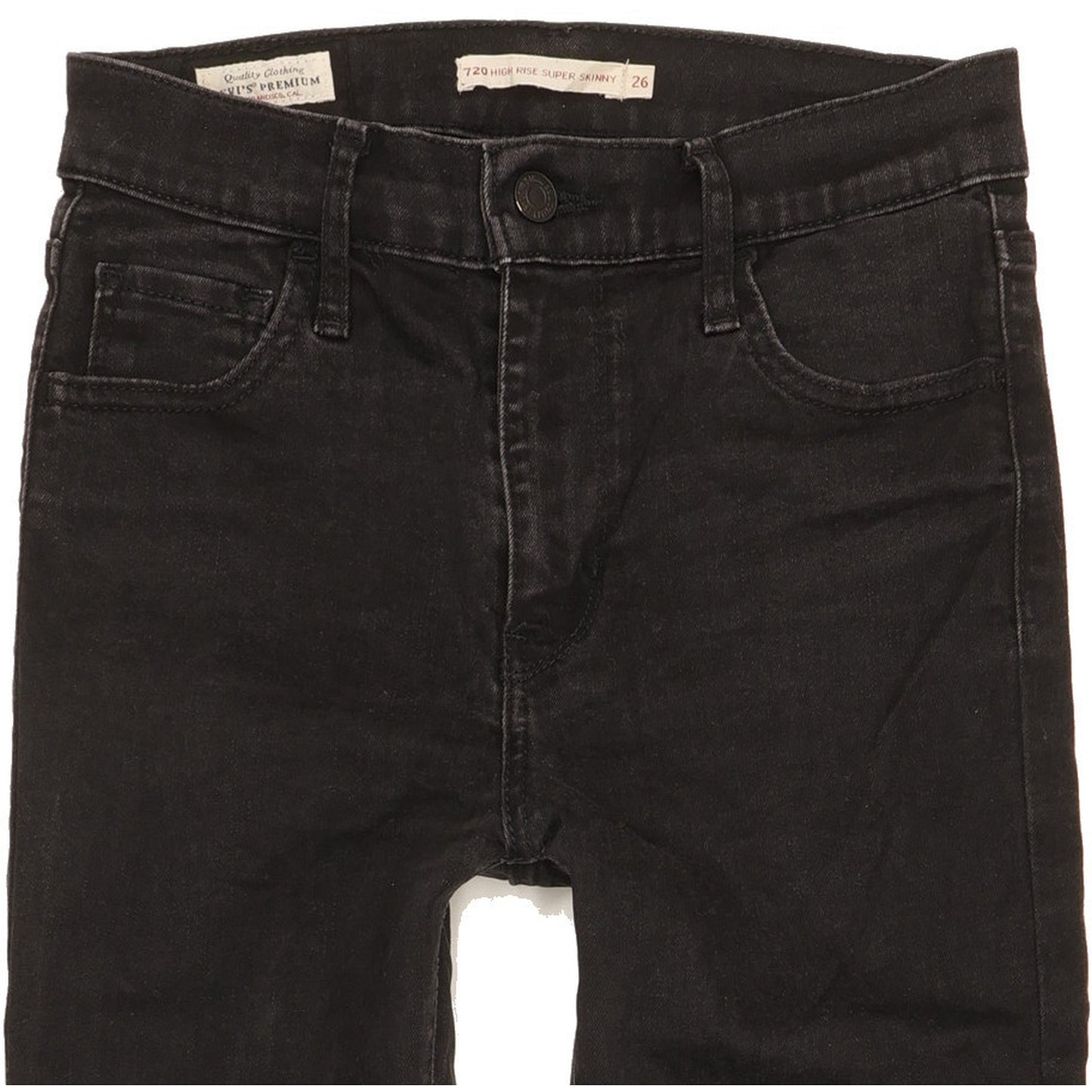 Levi's 720 Women Black Skinny Slim Stretch Jeans W26 L27