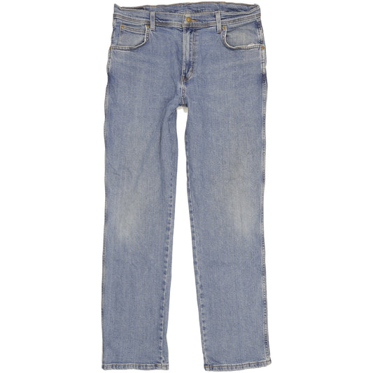 Wrangler Durable Quality Men Blue Straight Regular Stretch Jeans W36 L32