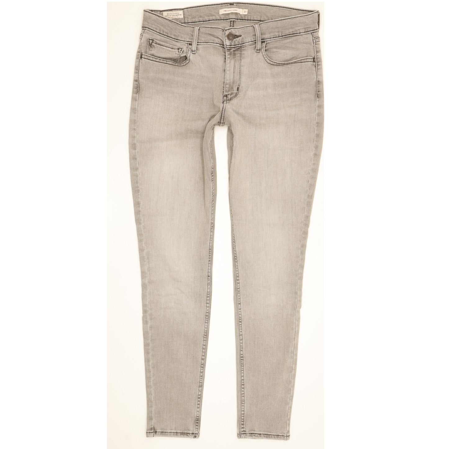 Levi's 710 Super Women Grey Skinny Slim Stretch Jeans W31 L29
