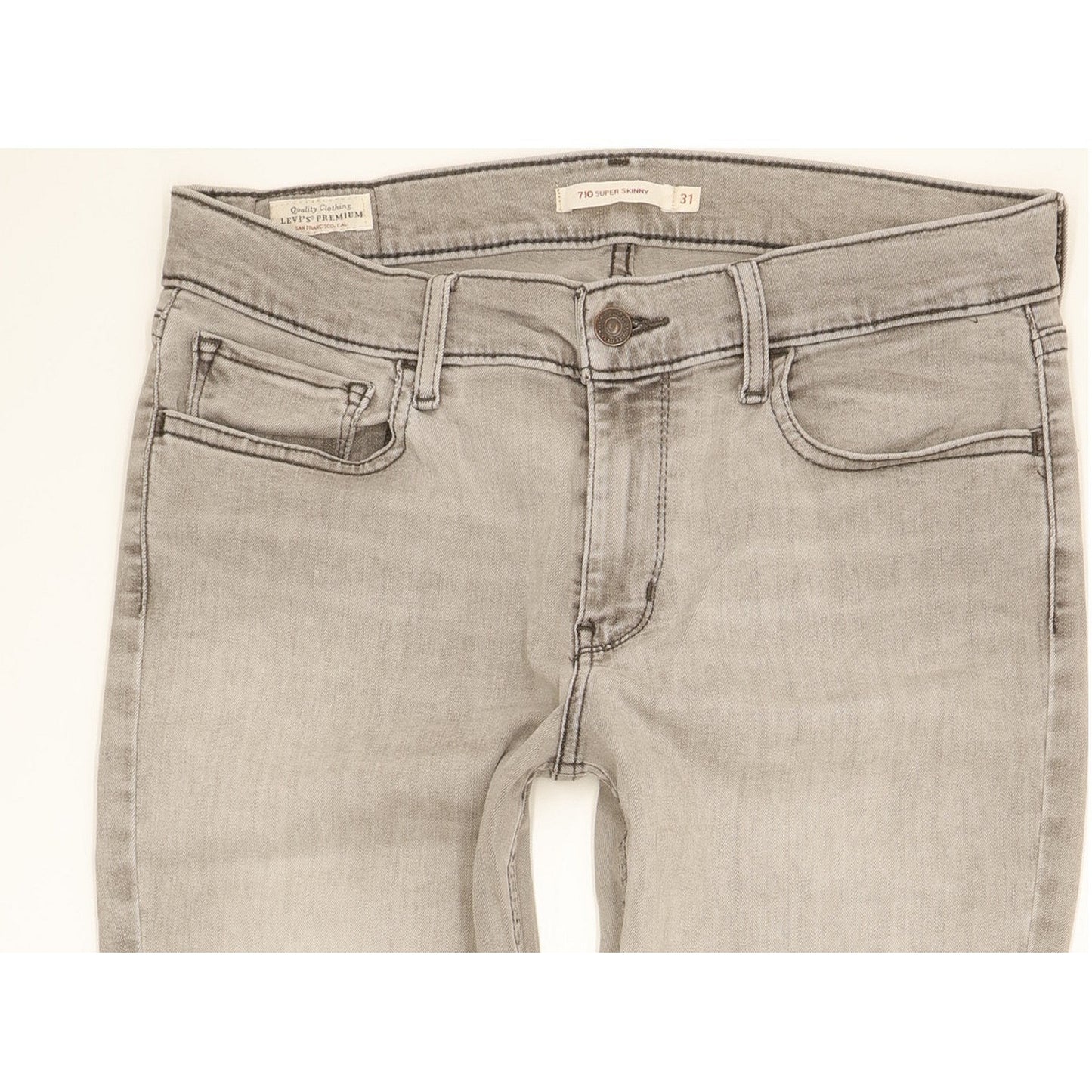 Levi's 710 Super Women Grey Skinny Slim Stretch Jeans W31 L29