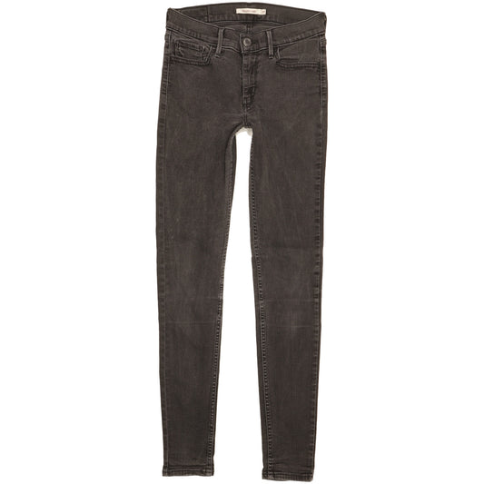 Levi's 710 Super Women Black Skinny Slim Stretch Jeans W27 L29