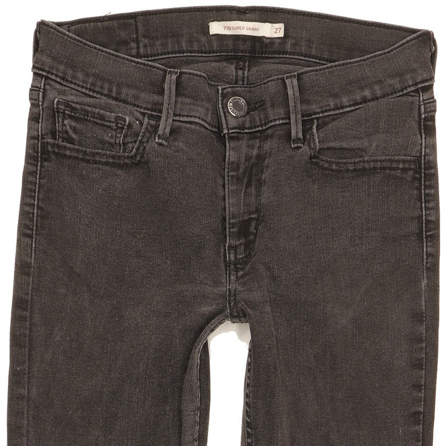 Levi's 710 Super Women Black Skinny Slim Stretch Jeans W27 L29