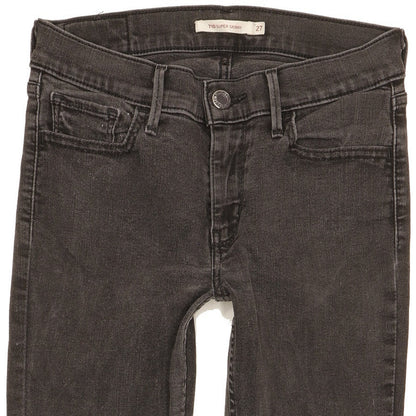 Levi's 710 Super Women Black Skinny Slim Stretch Jeans W27 L29