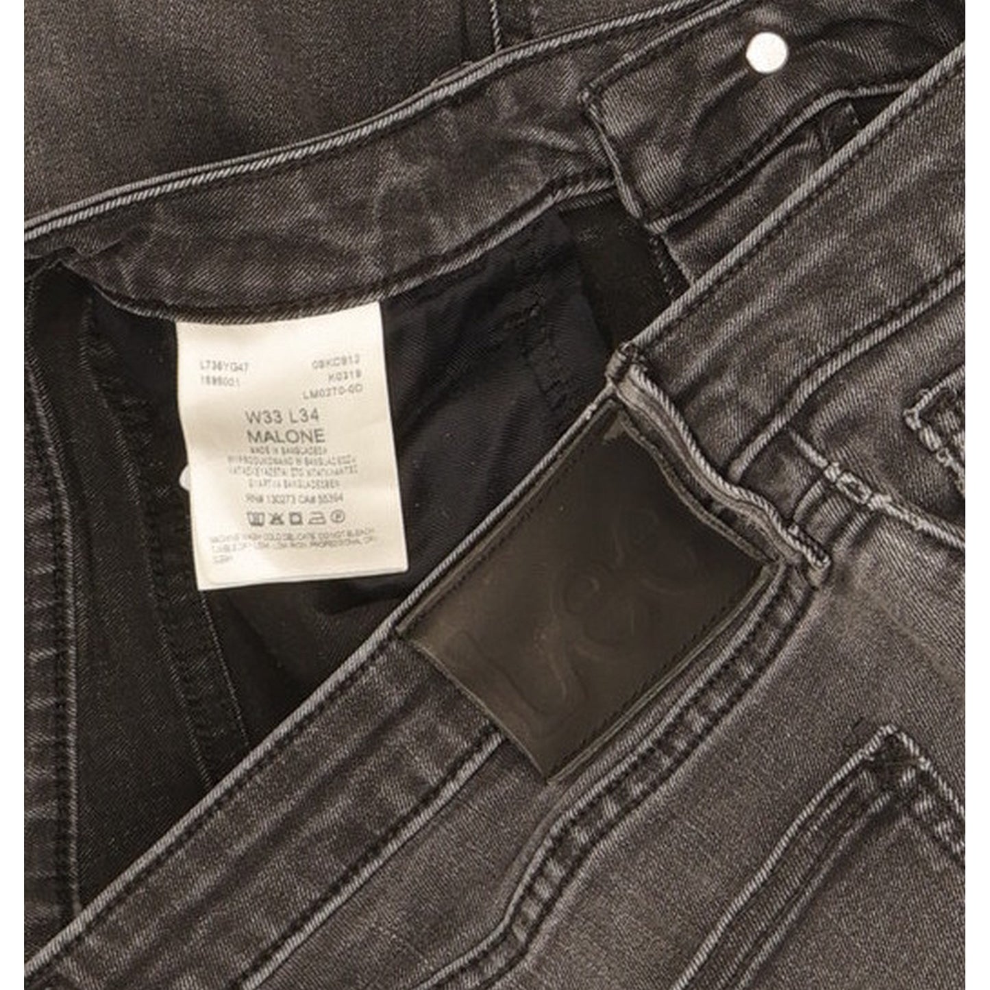 Lee Malone Men Black Skinny Slim Stretch Jeans W33 L33