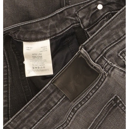 Lee Malone Men Black Skinny Slim Stretch Jeans W33 L33