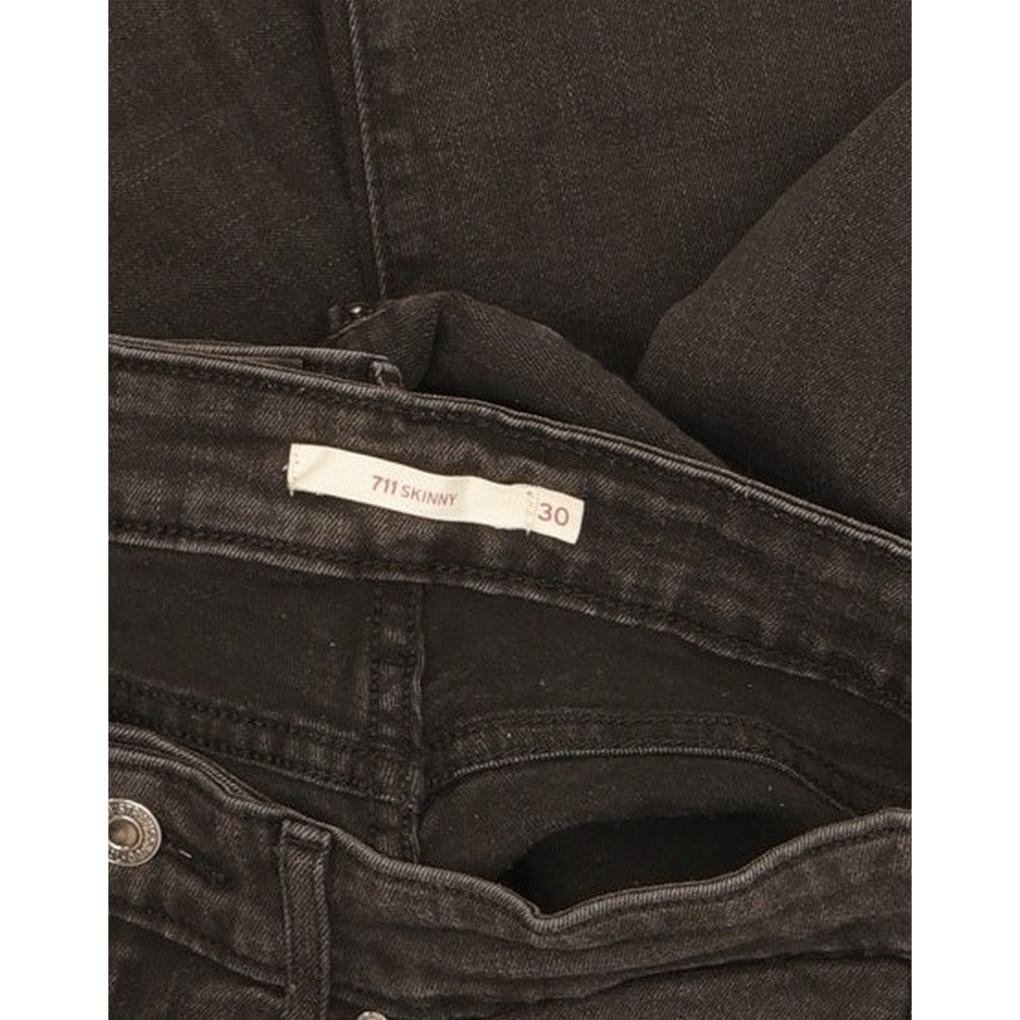 Levi's 711 Women Black Skinny Slim Stretch Jeans W30 L29