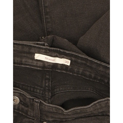 Levi's 711 Women Black Skinny Slim Stretch Jeans W30 L29