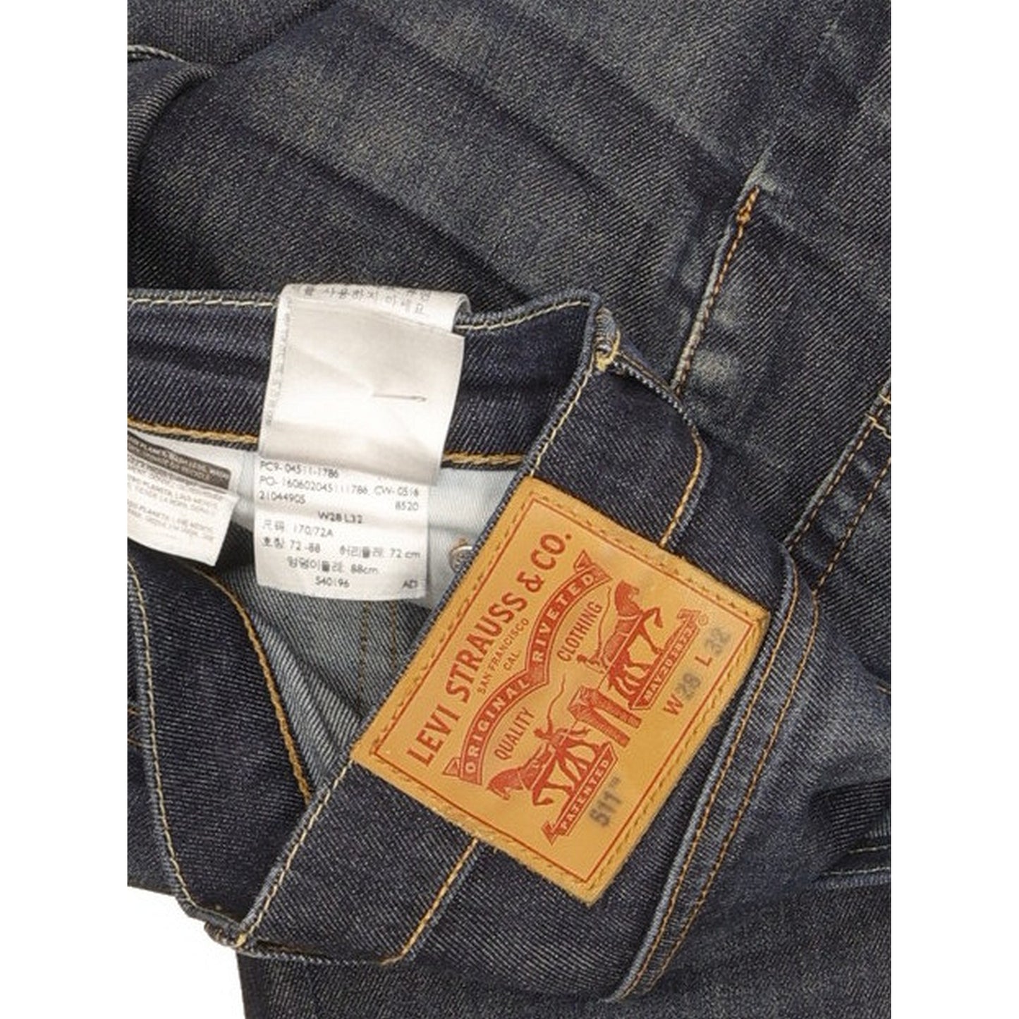Levi's 511 Men Blue Straight Slim Jeans W28 L30