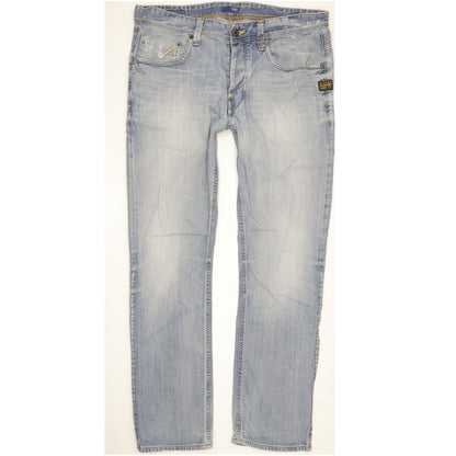 G-Star Attacc Men Blue Straight Regular Jeans W36 L32